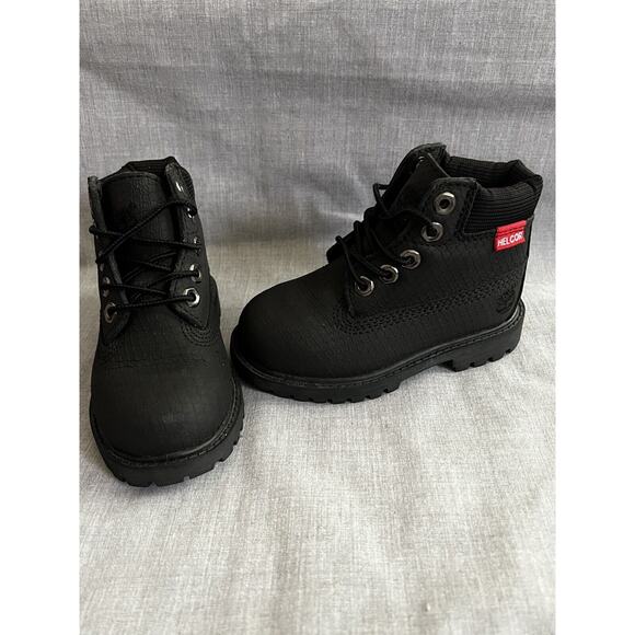 Timberland 6 Inch Premium Waterproof"Helcor" Toddlers Boots~Black~RARE~Size 7 - Picture 1 of 10